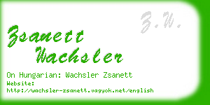 zsanett wachsler business card